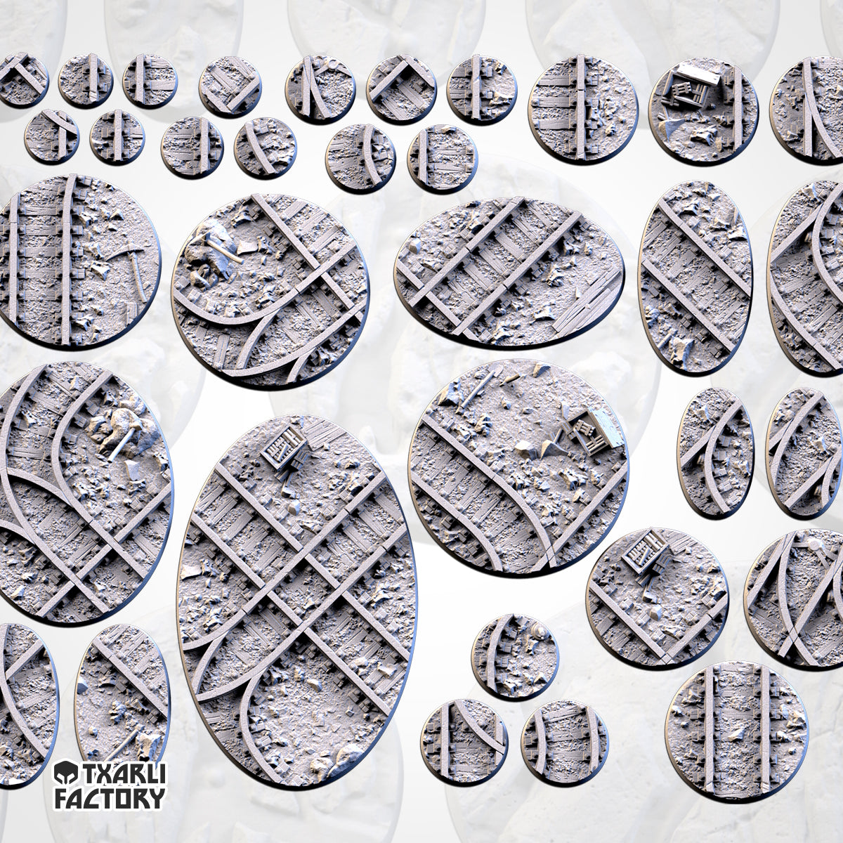 Bases Mineras | 25 mm | 32 mm | 40 mm | Fábrica de Txarli | Redondo texturizado escénico magnetizable