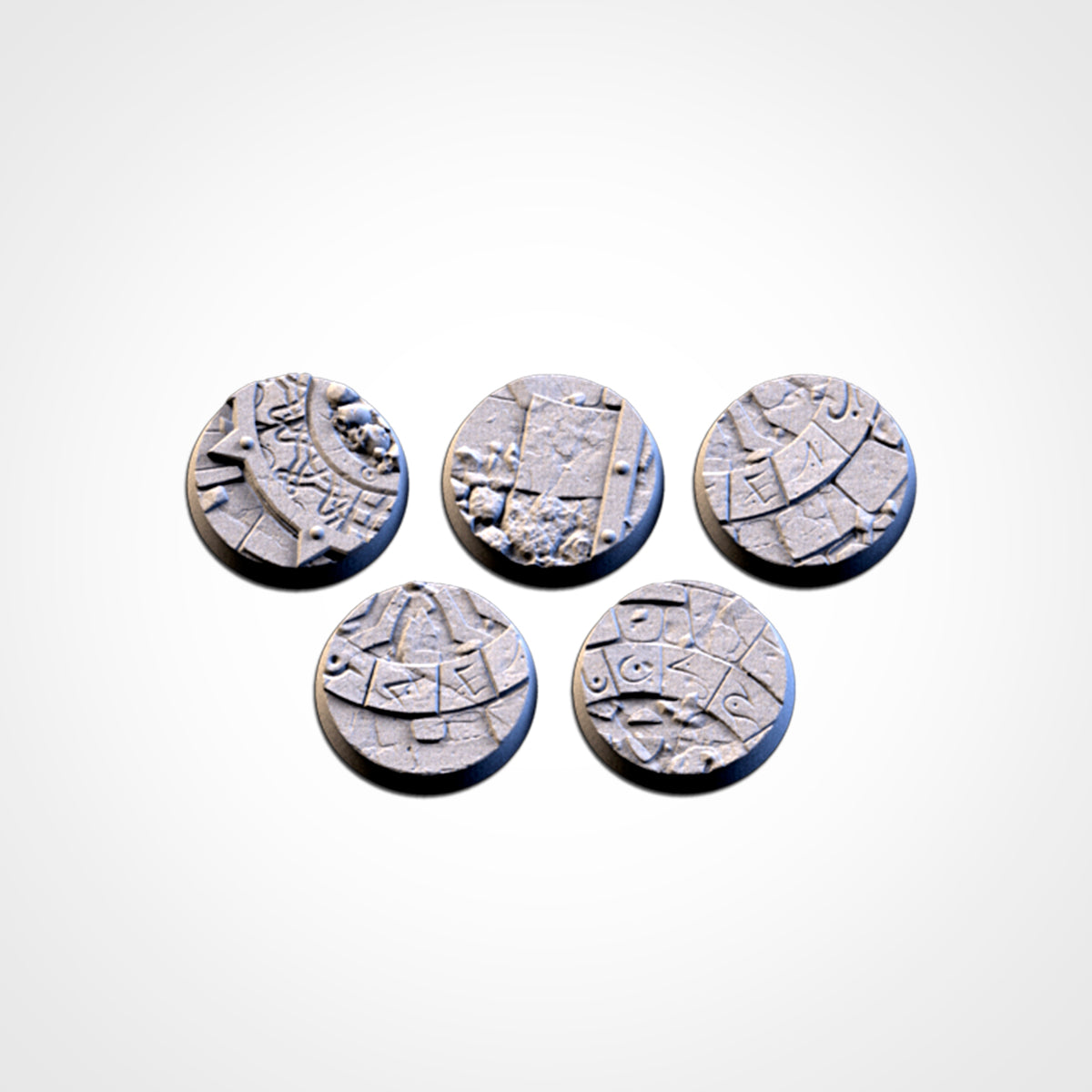 Sacred Temple Bases | 25mm | 32mm | 40mm | Txarli Factory | Magnetizable Scenic Textured Round