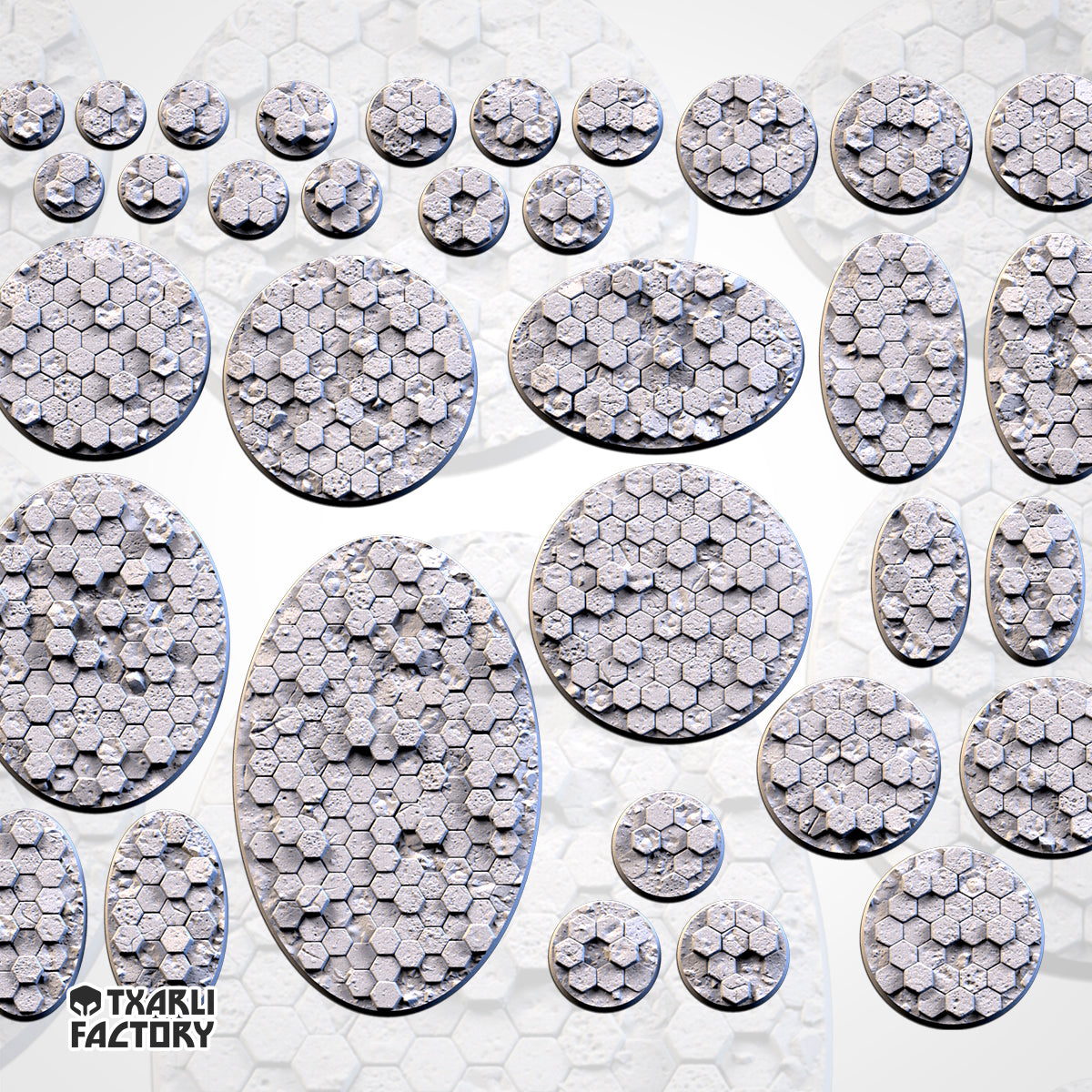 Bases basálticas | 25 mm | 32 mm | 40 mm | Fábrica de Txarli | Redondo texturizado escénico magnetizable