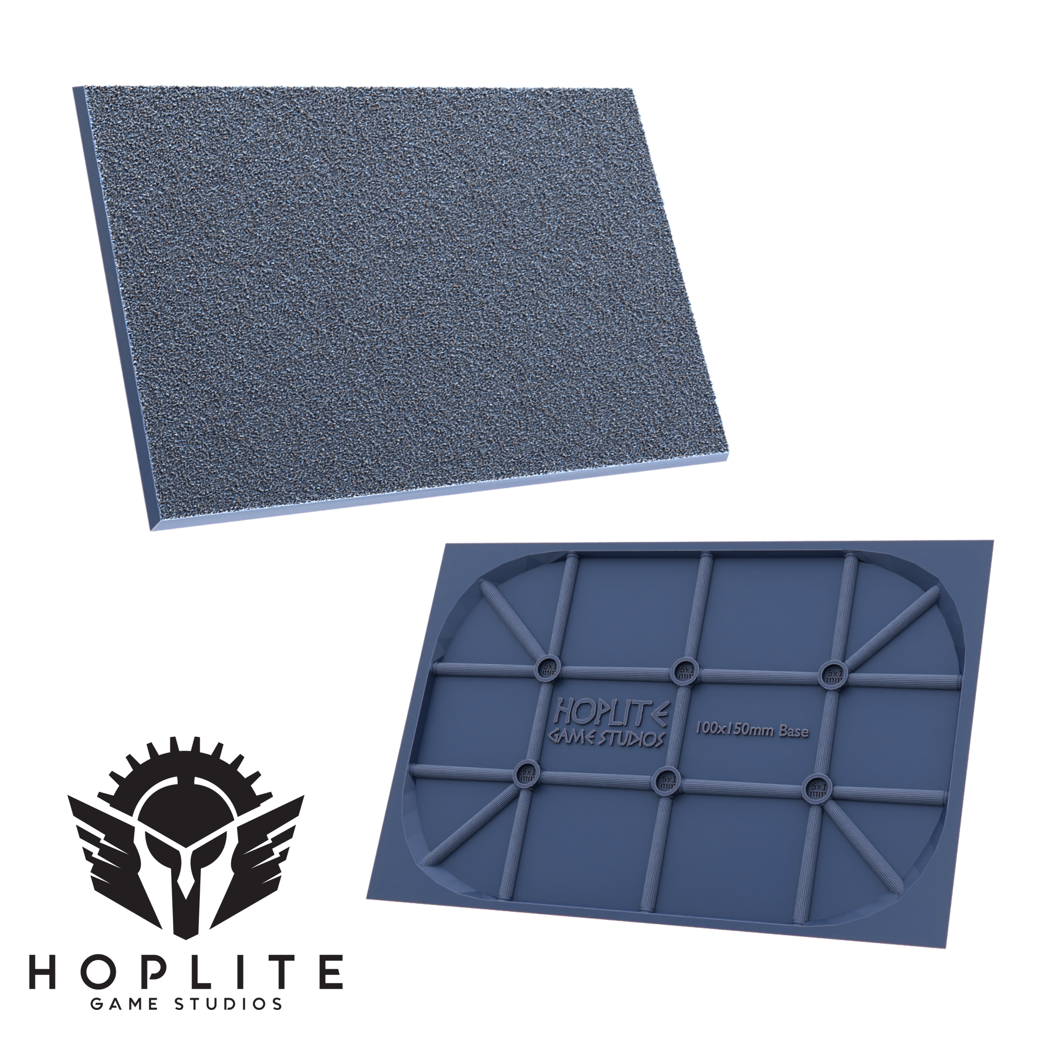 Bases cuadradas magnetizables con textura hoplita | Bases cuadradas de fantasía | 25 mm | 30 mm | 40 mm | 50 mm | y más tamaños