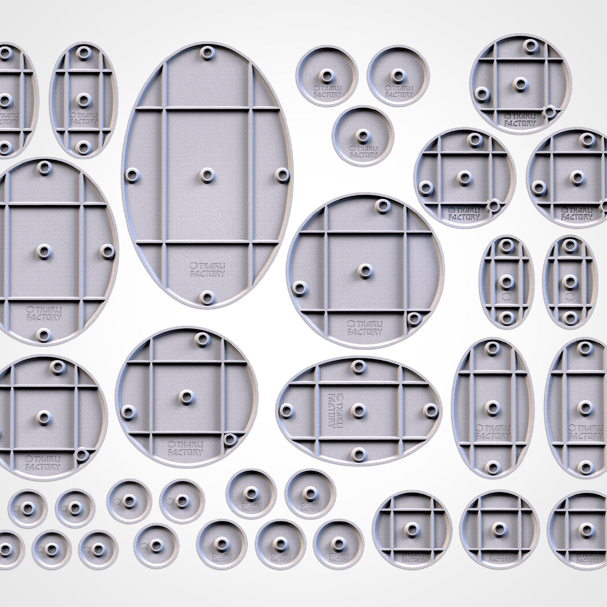 Fine Gravel Bases | 25mm | 32mm | 40mm | Txarli Factory | Magnetizable Scenic Textured Round