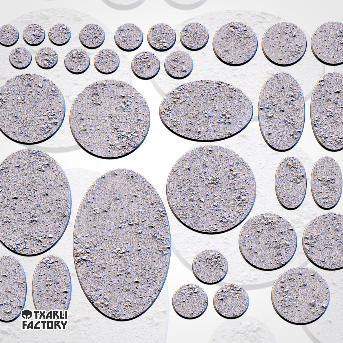 Bases de tierra seca | 25 mm | 32 mm | 40 mm | Fábrica de Txarli | Redondo texturizado escénico magnetizable