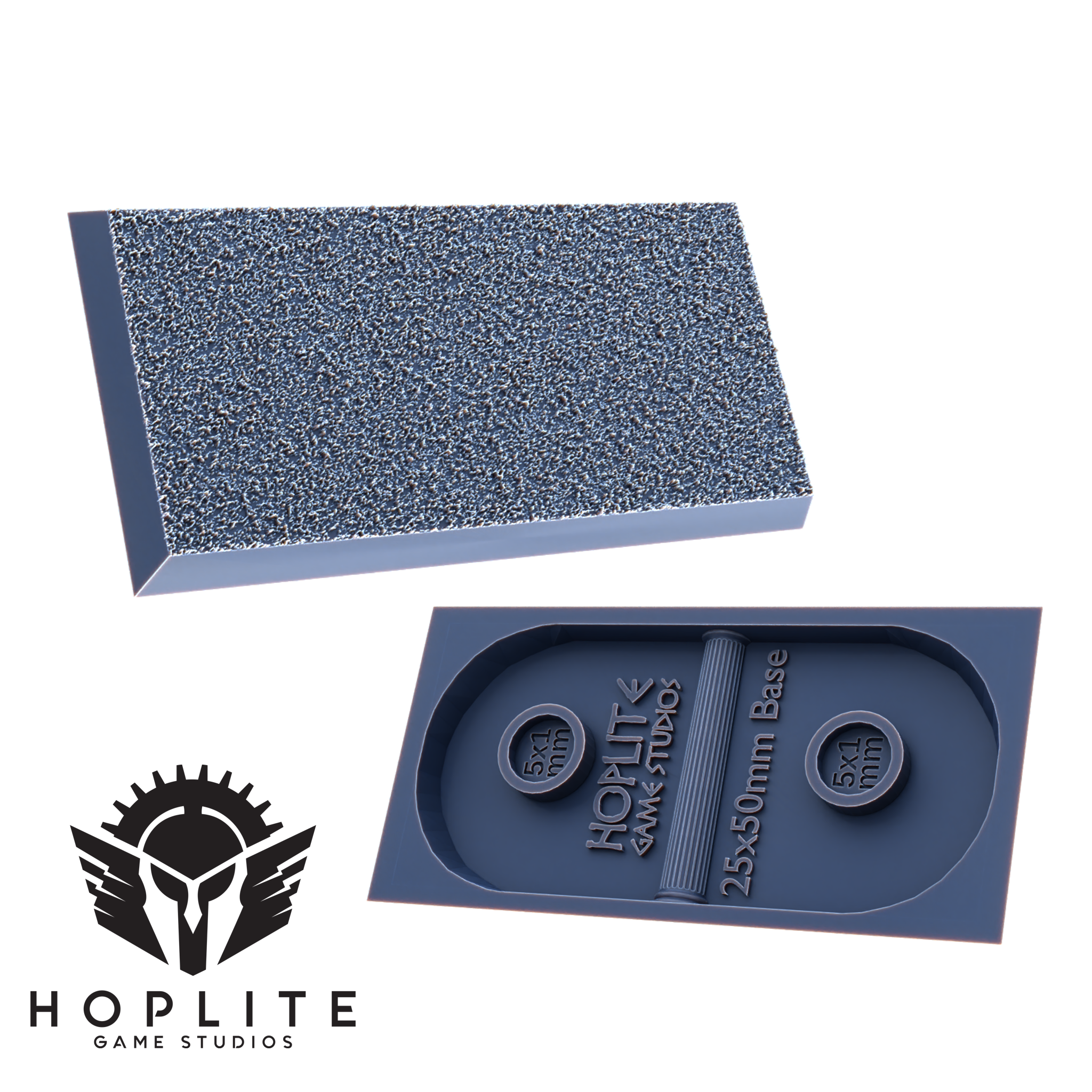 Bases cuadradas magnetizables con textura hoplita | Bases cuadradas de fantasía | 25 mm | 30 mm | 40 mm | 50 mm | y más tamaños