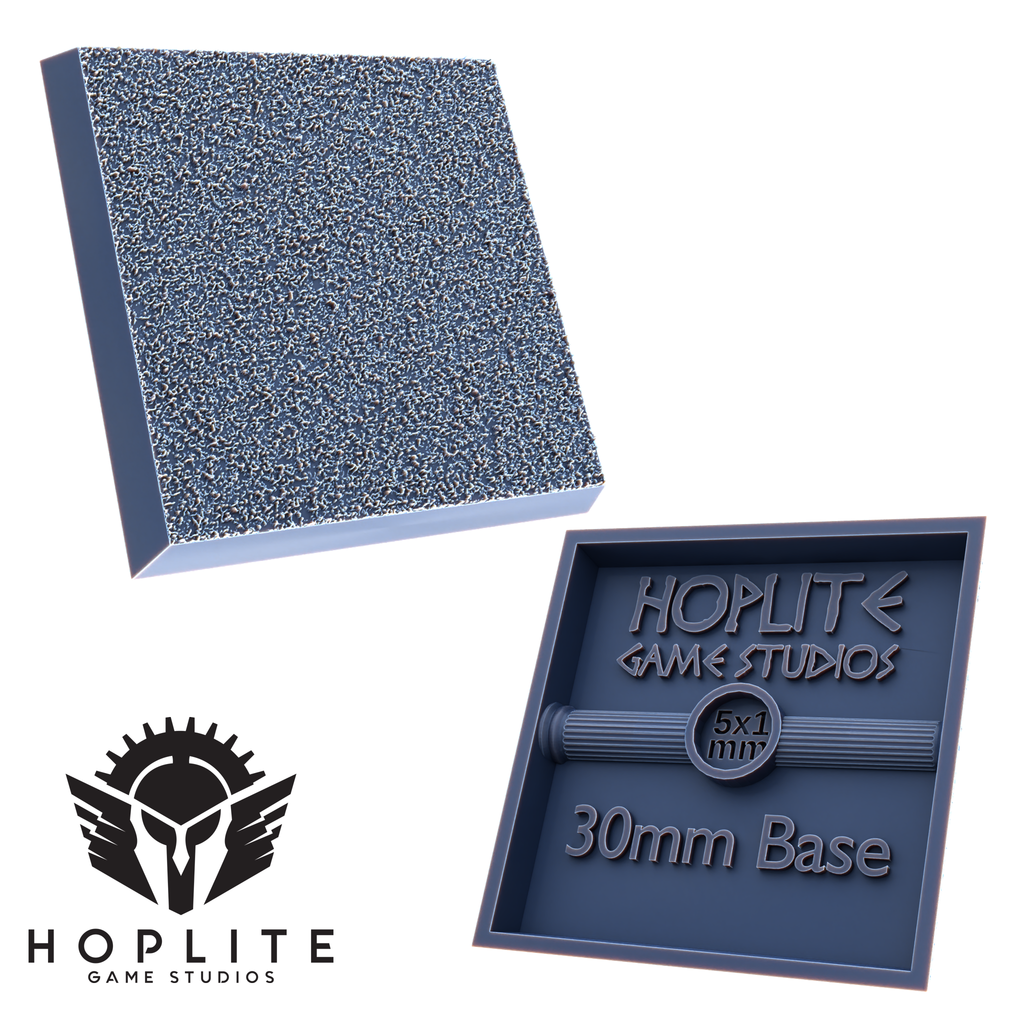 Bases cuadradas magnetizables con textura hoplita | Bases cuadradas de fantasía | 25 mm | 30 mm | 40 mm | 50 mm | y más tamaños