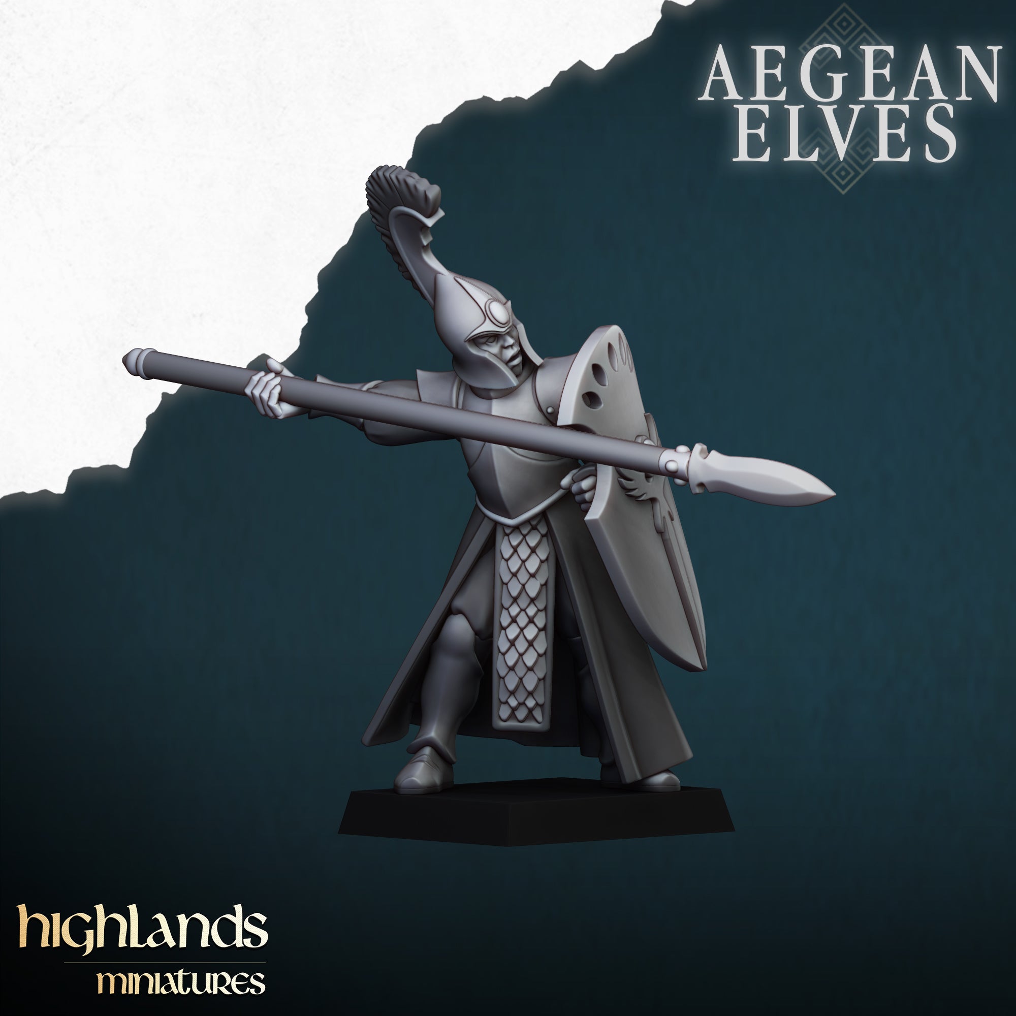 Lanceros elfos de Agean (x20) - Highlands Miniatures