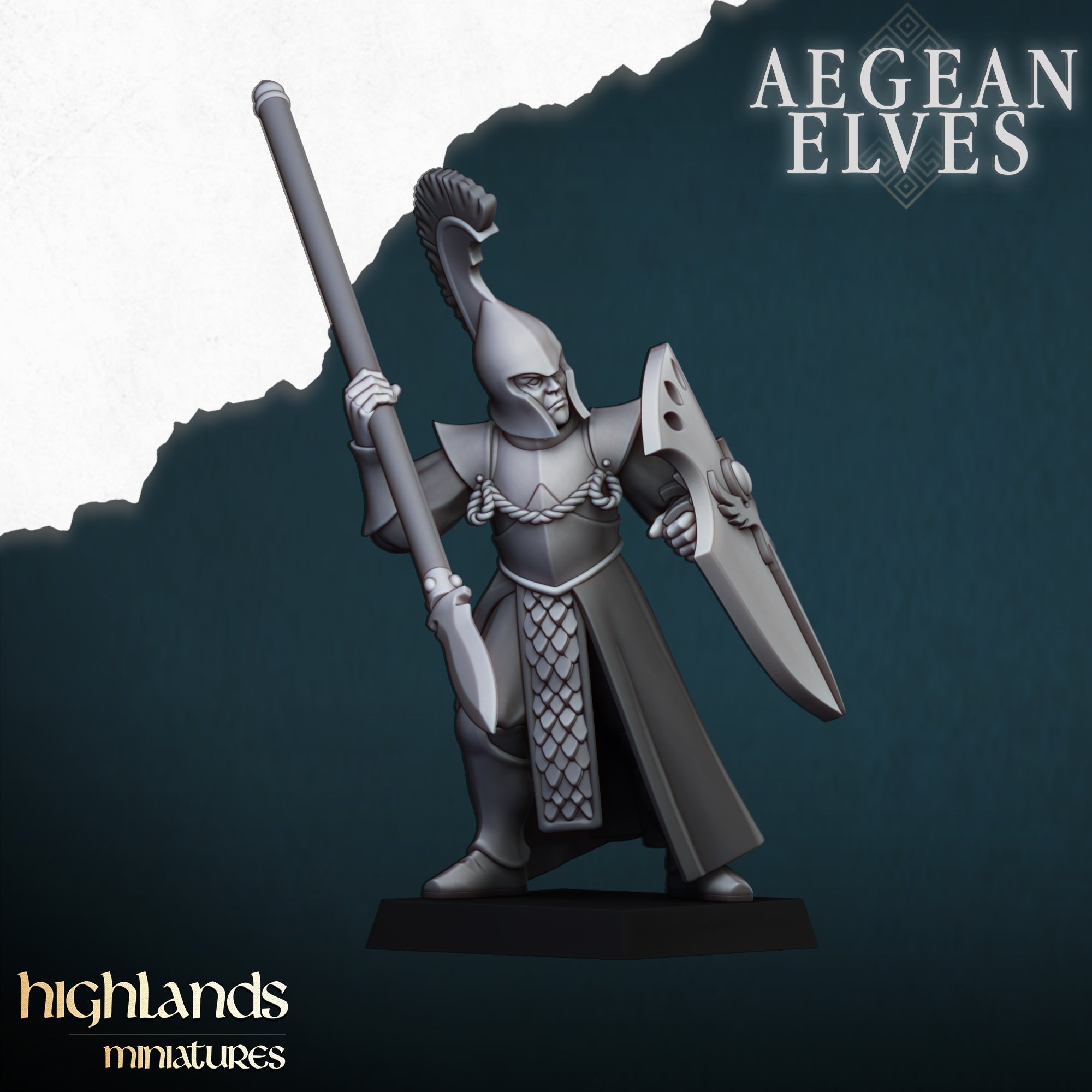 Lanceros elfos de Agean (x20) - Highlands Miniatures