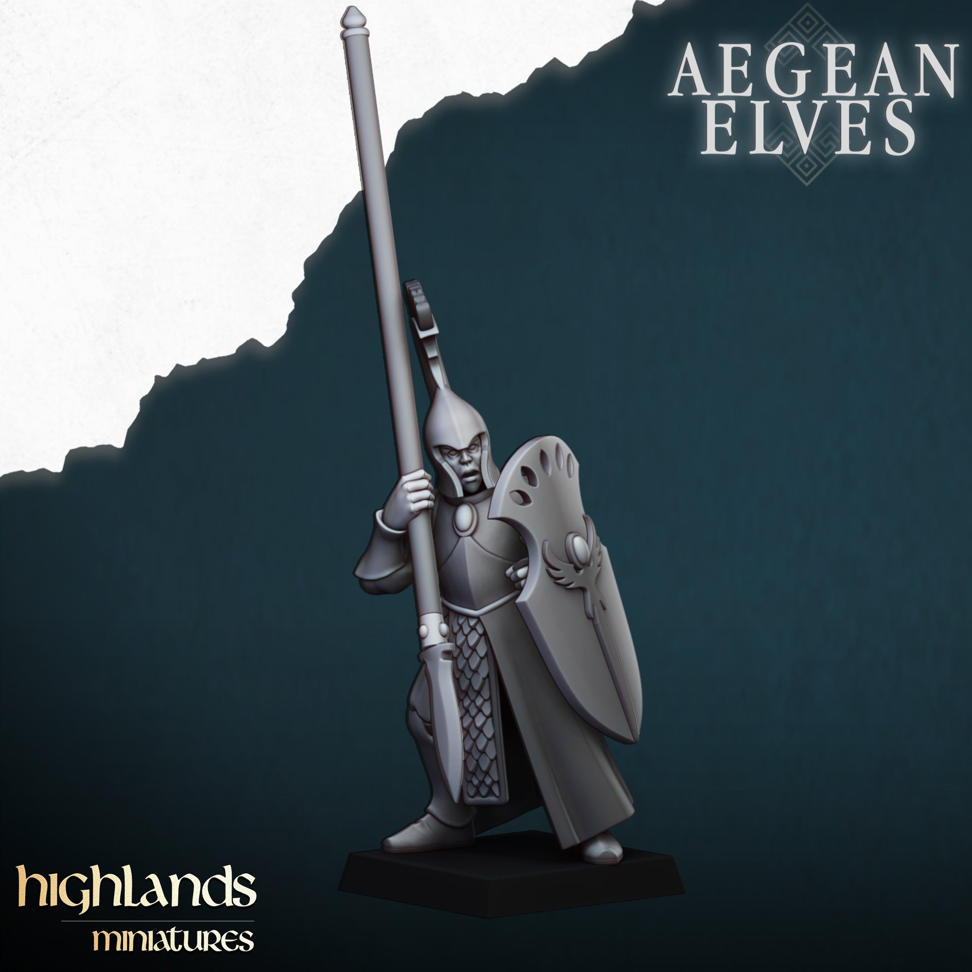Lanceros elfos de Agean (x20) - Highlands Miniatures