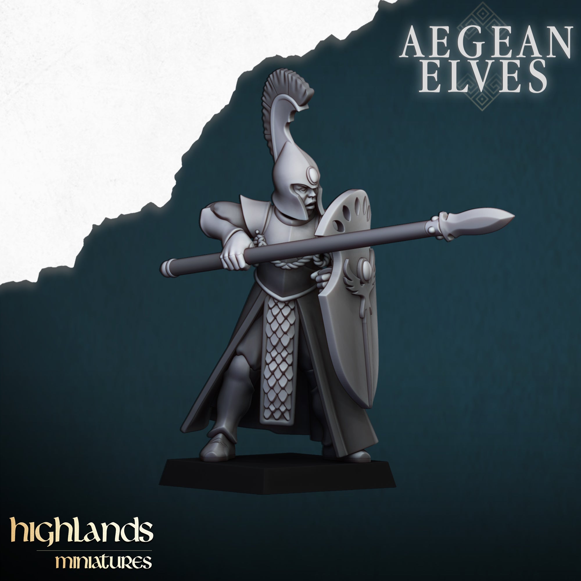 Lanceros elfos de Agean (x20) - Highlands Miniatures