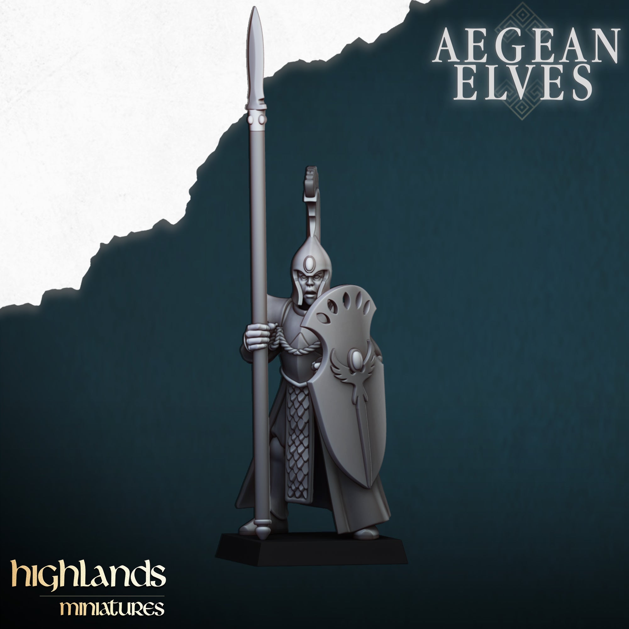 Lanceros elfos de Agean (x20) - Highlands Miniatures