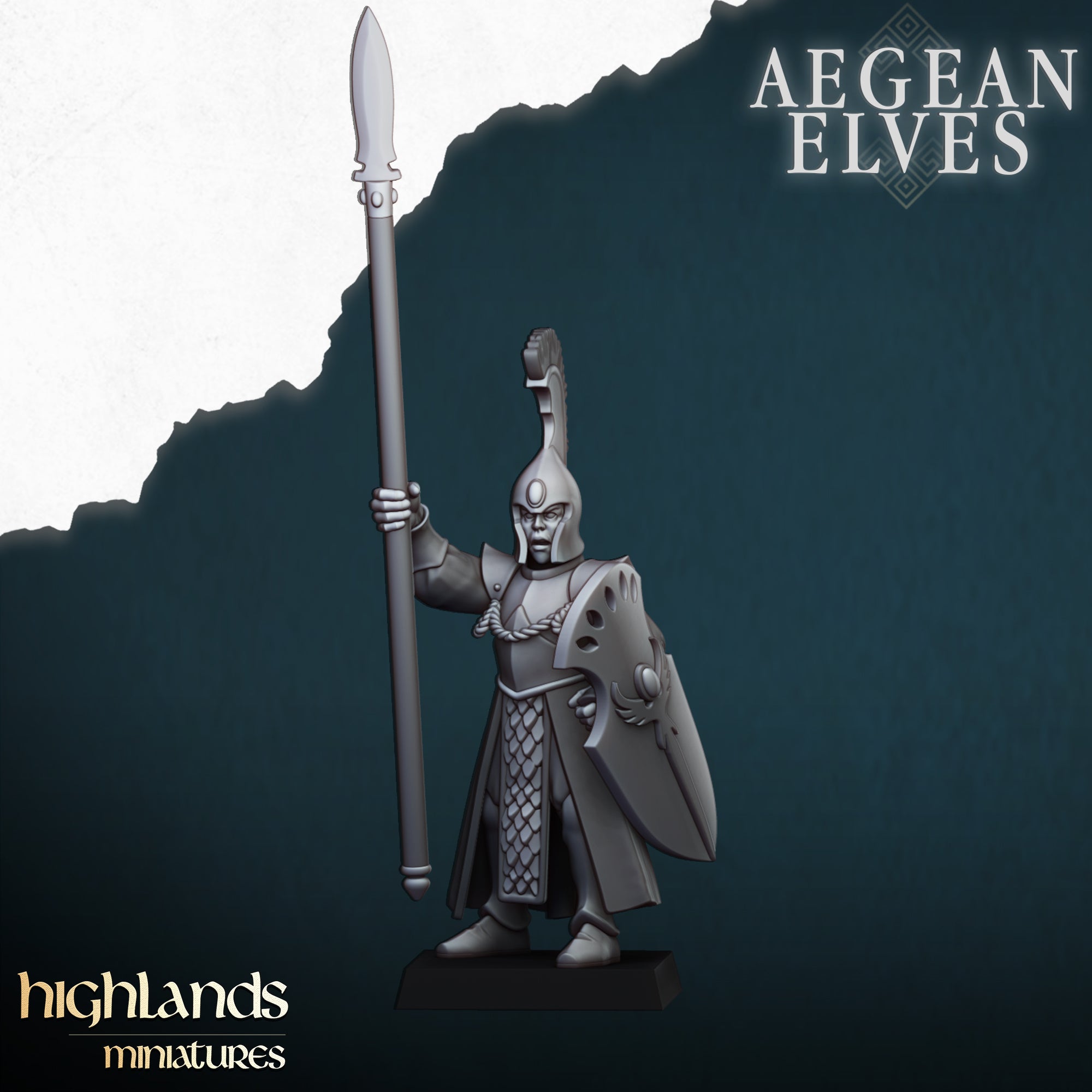 Lanceros elfos de Agean (x20) - Highlands Miniatures