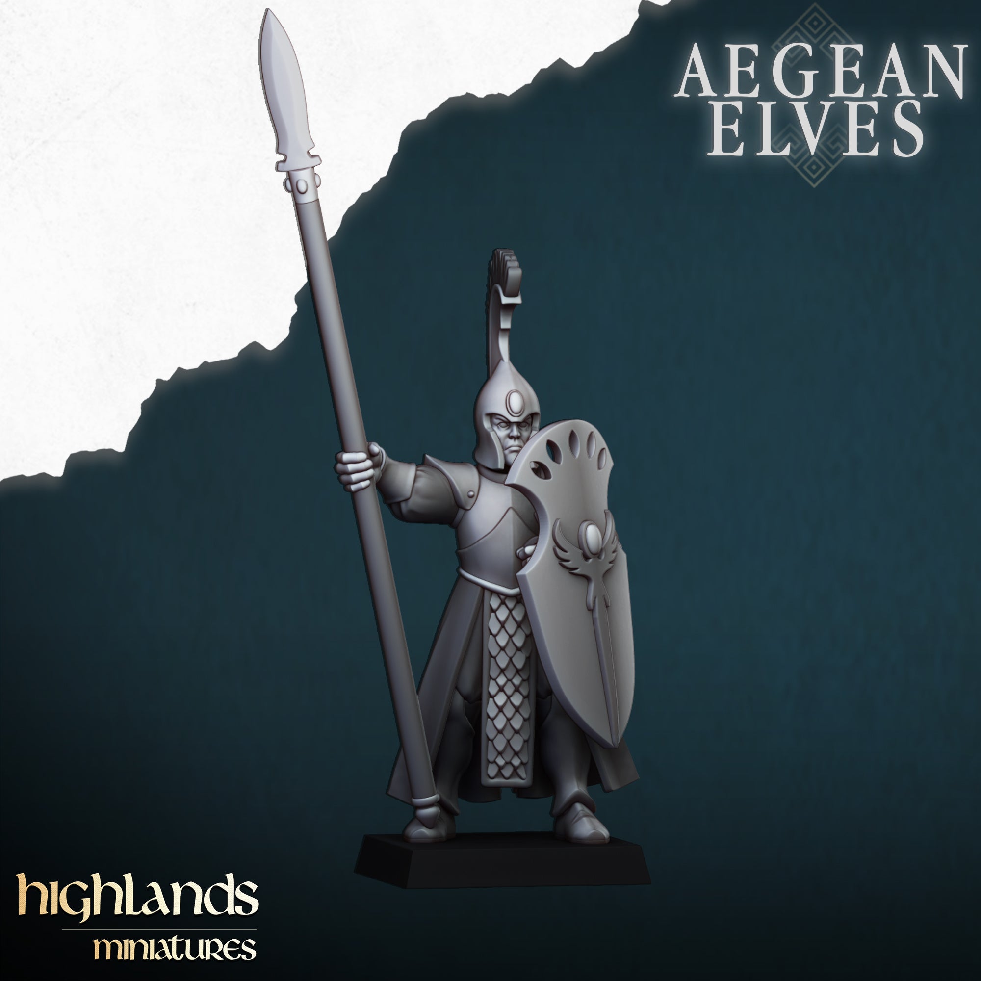 Lanceros elfos de Agean (x20) - Highlands Miniatures