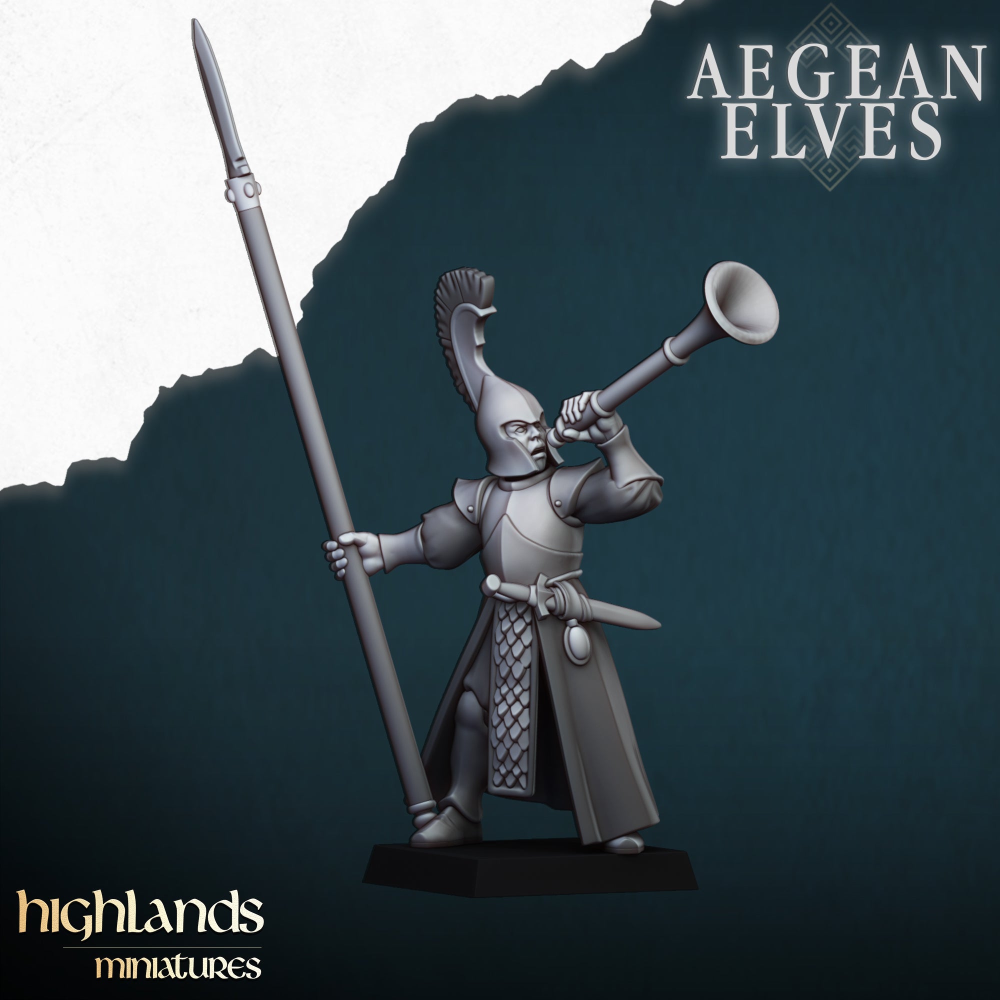 Lanceros elfos de Agean (x20) - Highlands Miniatures
