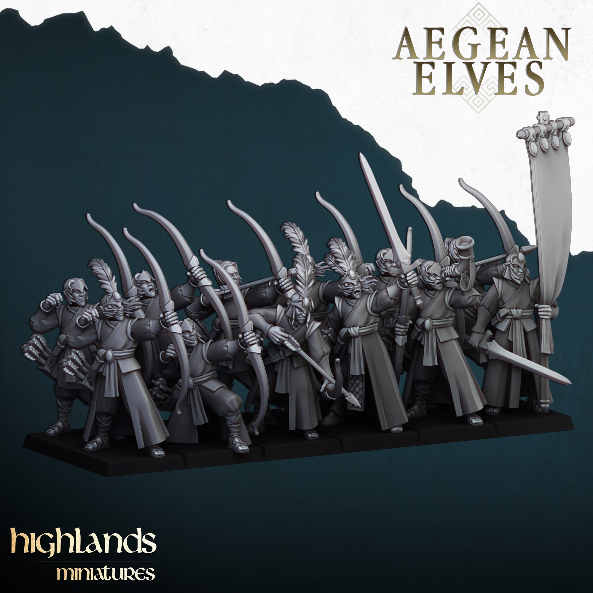 Arqueros elfos de Agean (x10) - Highlands Miniatures
