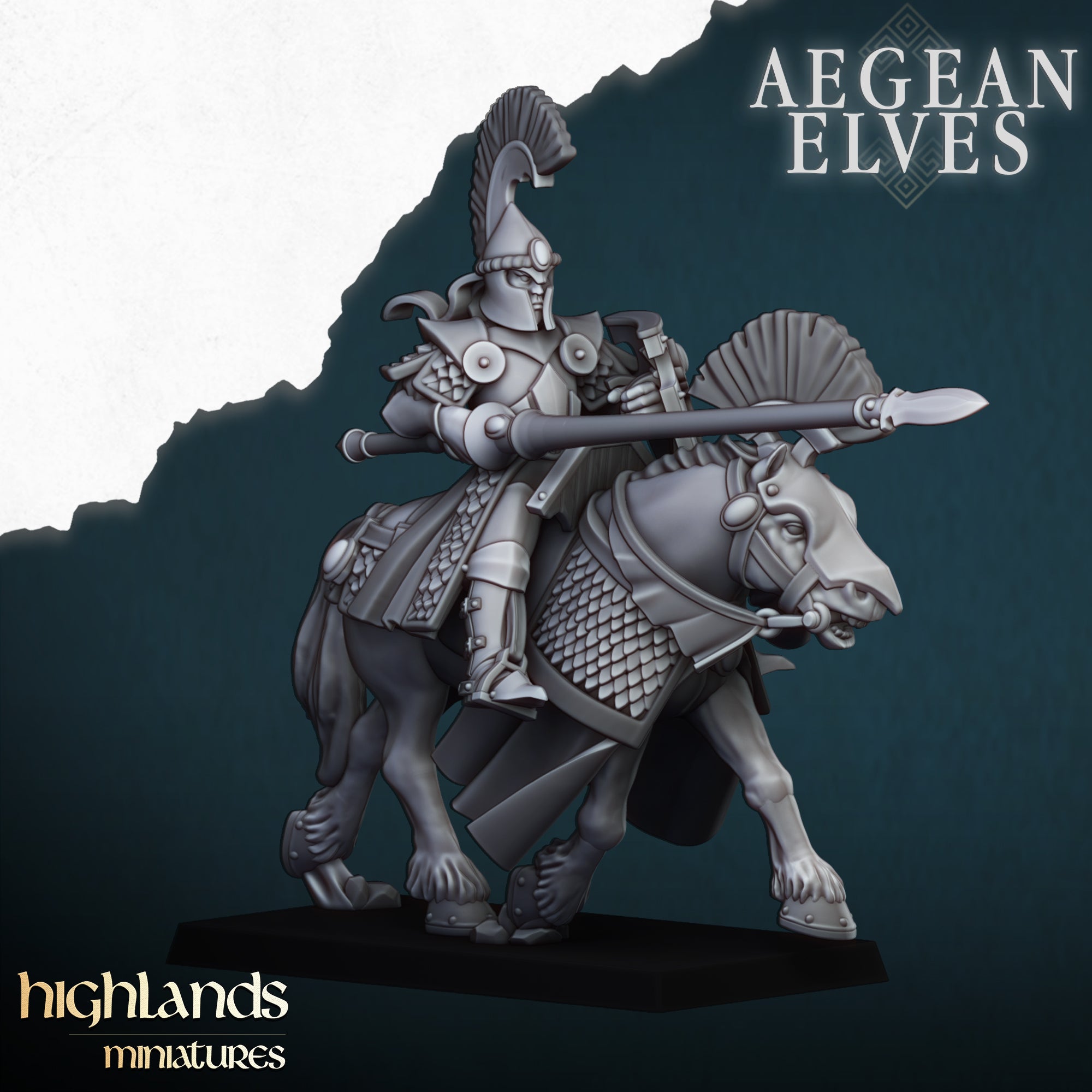 Lanzas montadas de elfos de Agean (x8) - Highlands Miniatures