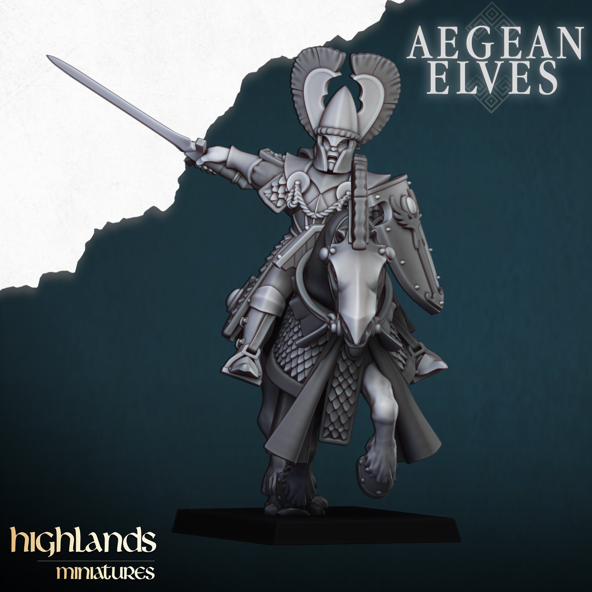 Lanzas montadas de elfos de Agean (x8) - Highlands Miniatures