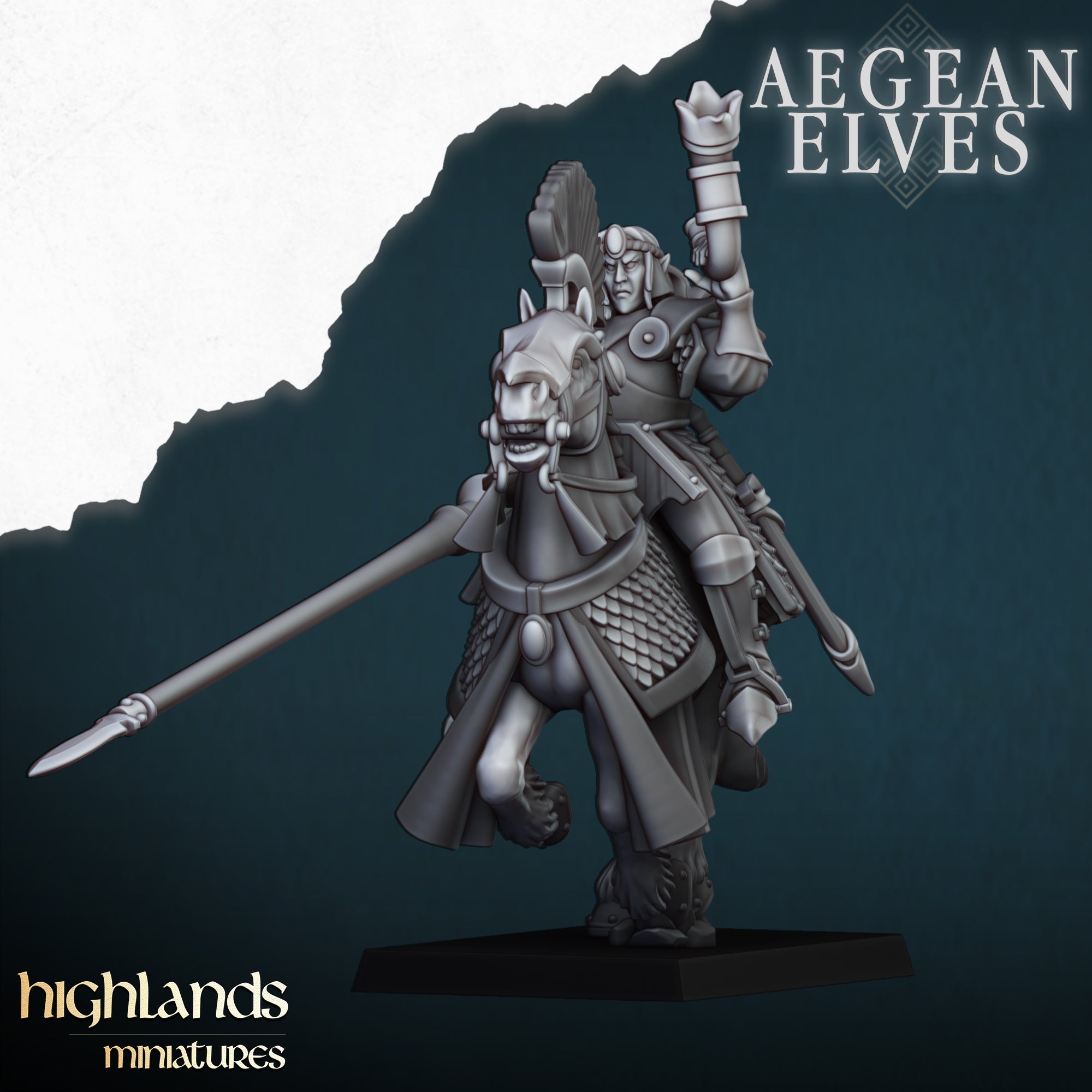 Lanzas montadas de elfos de Agean (x8) - Highlands Miniatures
