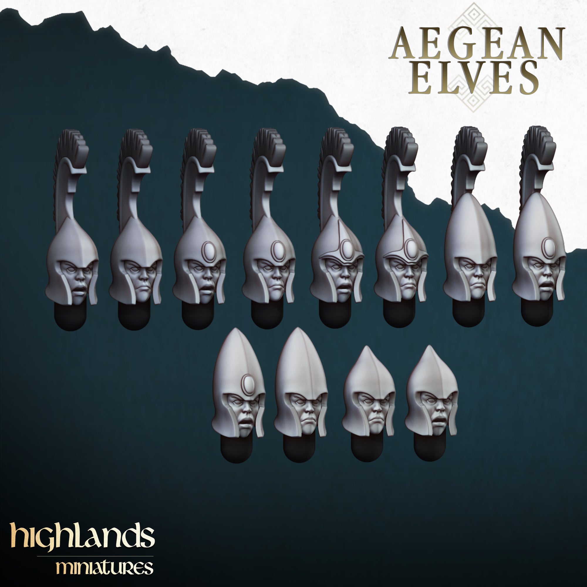 Lanceros elfos de Agean (x20) - Highlands Miniatures