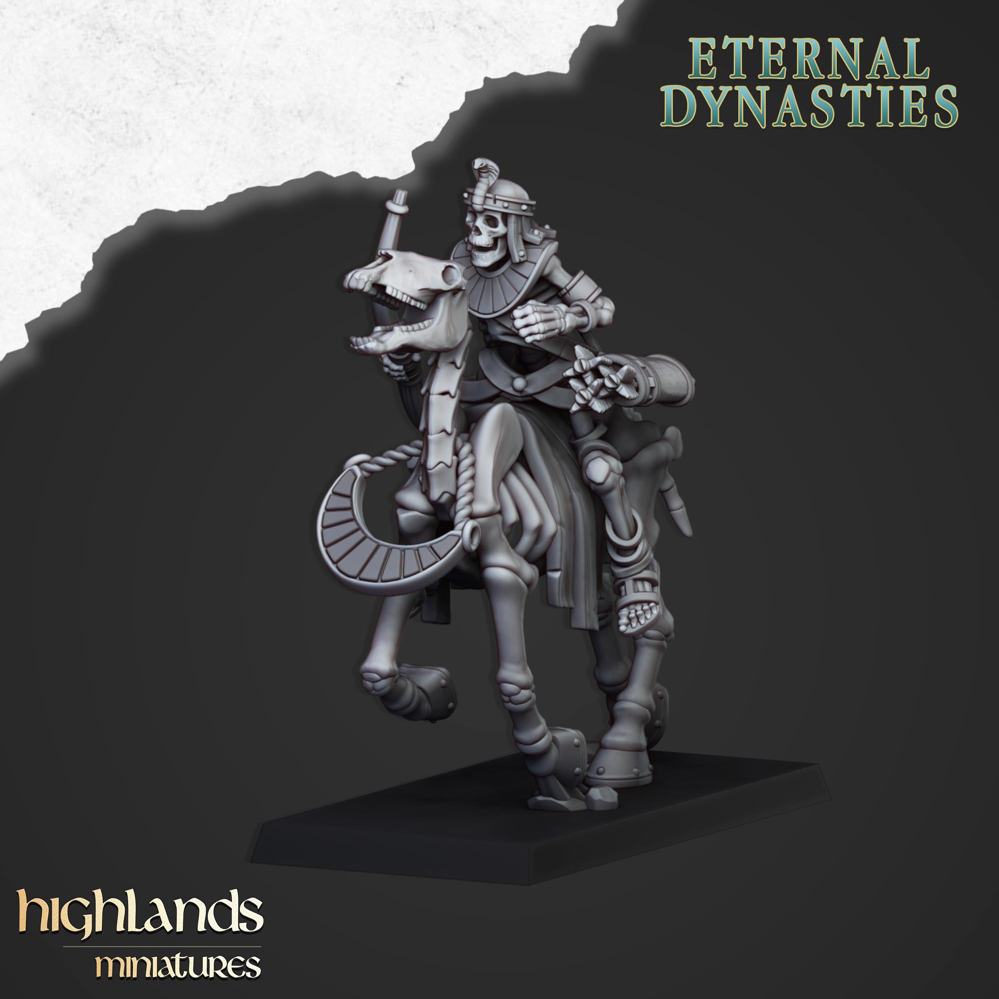 Antike Skelettkavallerie mit Bogen (x8) – Ewige Dynastien | Highlands Miniatures