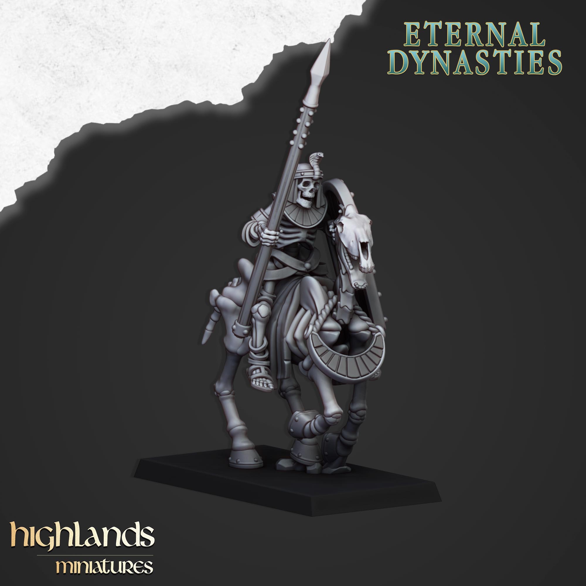 Antike Skelettkavallerie mit Speeren (x8) - Eternal Dynasties | Highlands Miniatures