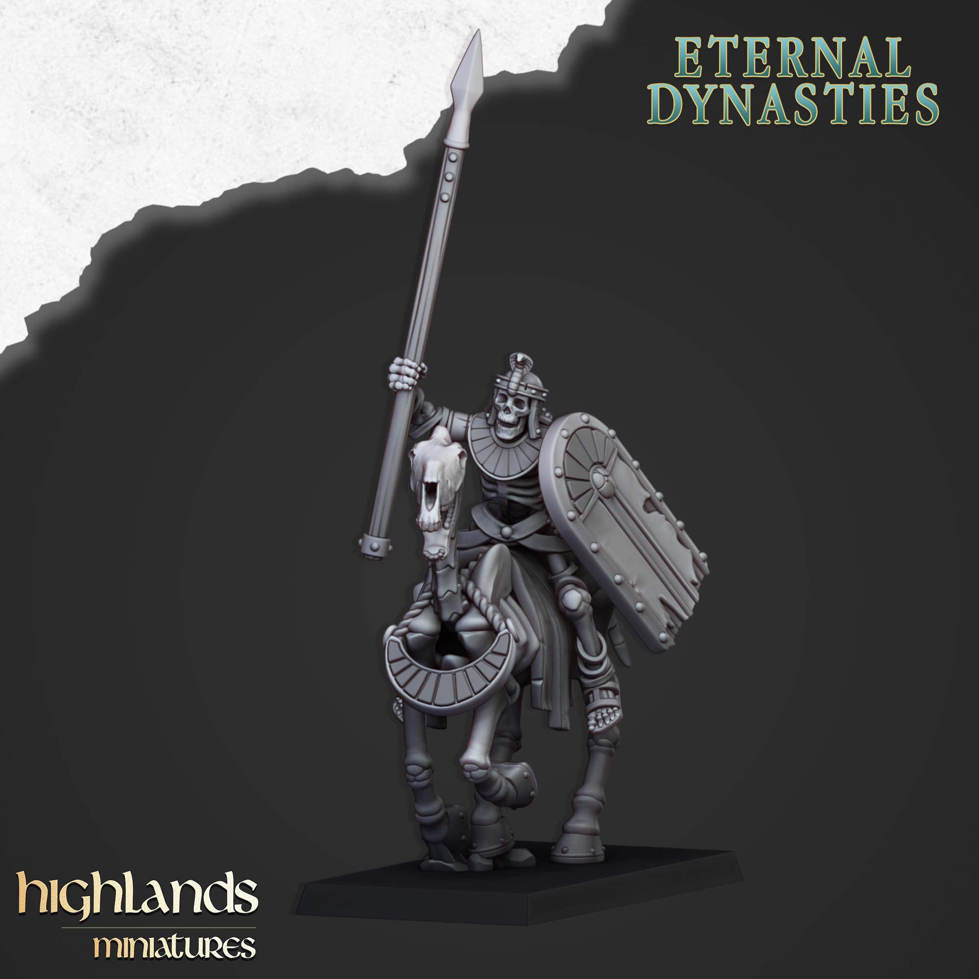 Antike Skelettkavallerie mit Speeren (x8) - Eternal Dynasties | Highlands Miniatures