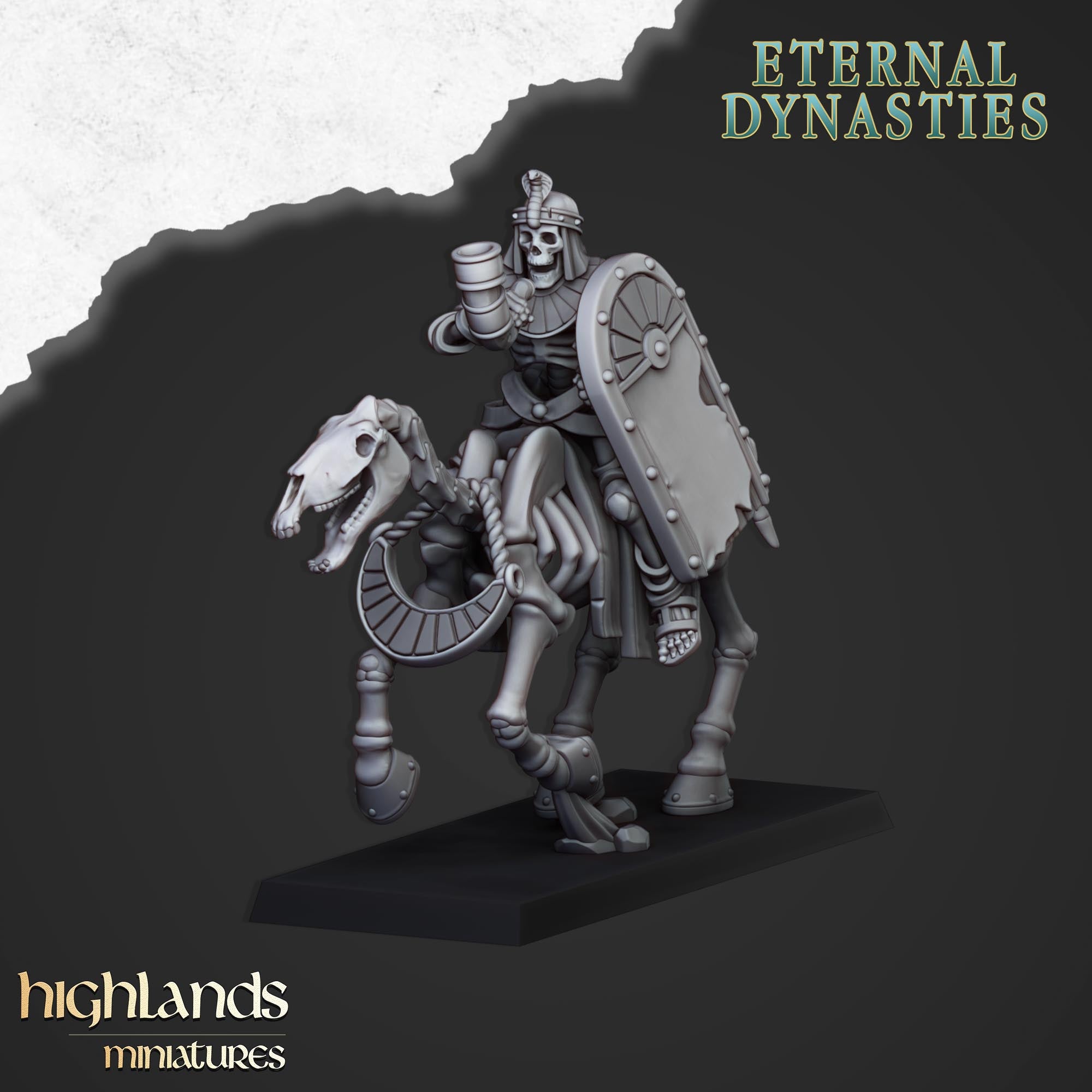 Antike Skelettkavallerie mit Bogen (x8) – Ewige Dynastien | Highlands Miniatures
