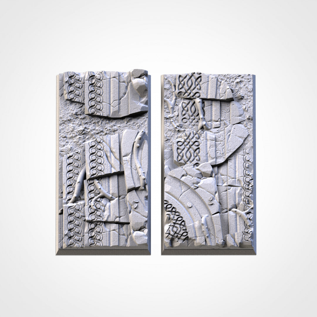 Ancestral Ruins Square Bases | 20mm | 25mm | 40mm | Txarli Factory | Magnetizable Scenic Textured Square