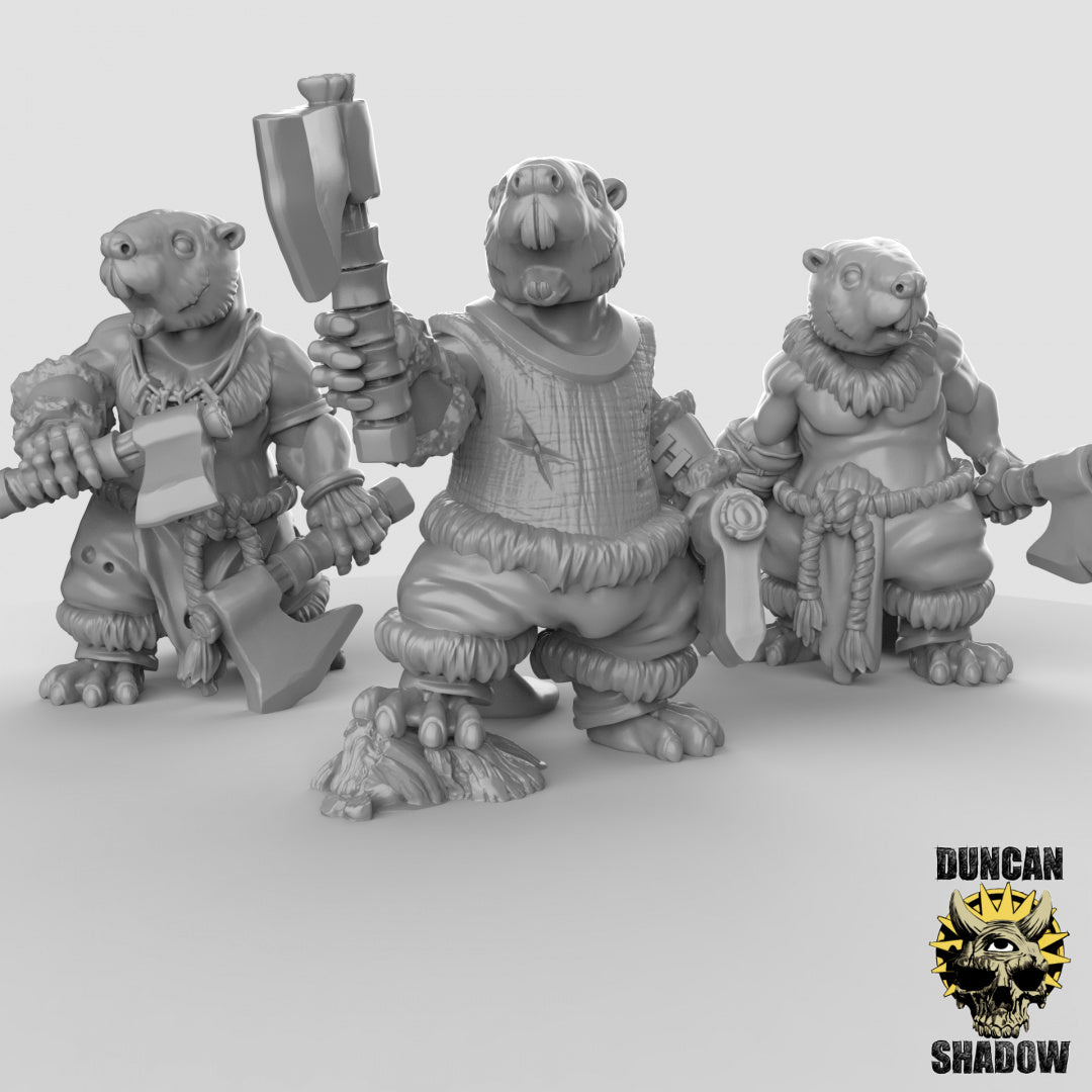 Castor popular con hachas | Sombra de Duncan | Compatible con Dragones y Mazmorras y Pathfinder