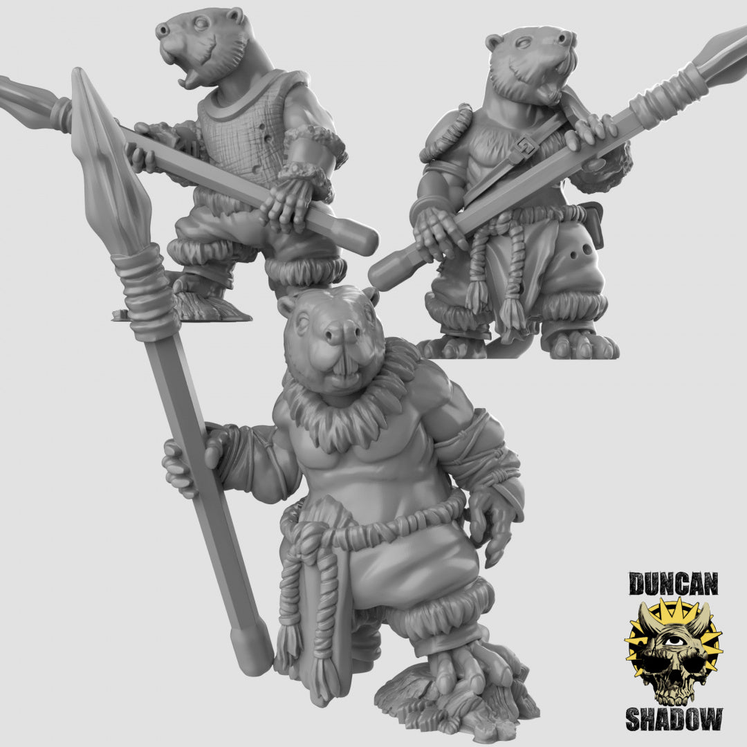 Beaver Folk With Spears | Duncan Shadow | Compatible with Dungeons & Dragons and Pathfinder