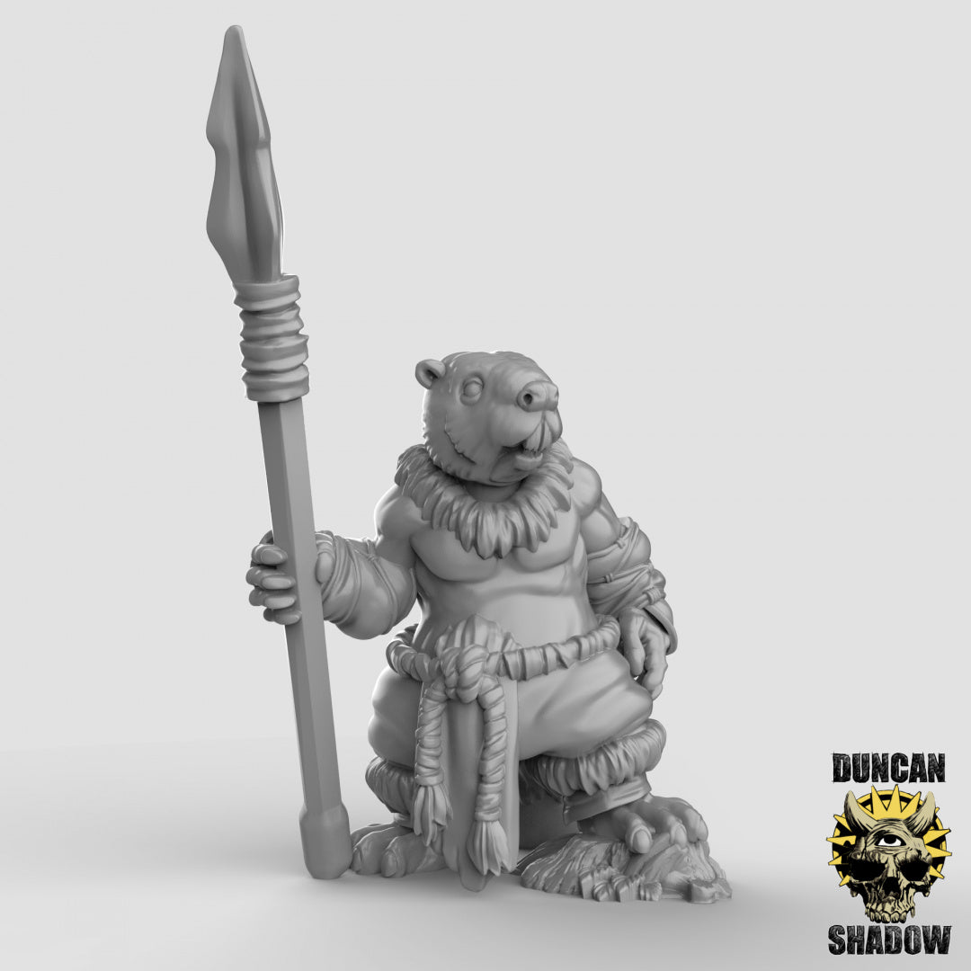 Beaver Folk With Spears | Duncan Shadow | Compatible with Dungeons & Dragons and Pathfinder