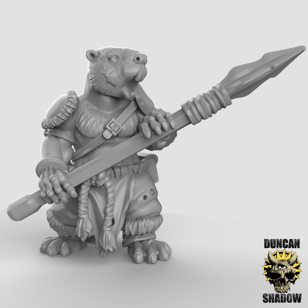 Beaver Folk With Spears | Duncan Shadow | Compatible with Dungeons & Dragons and Pathfinder