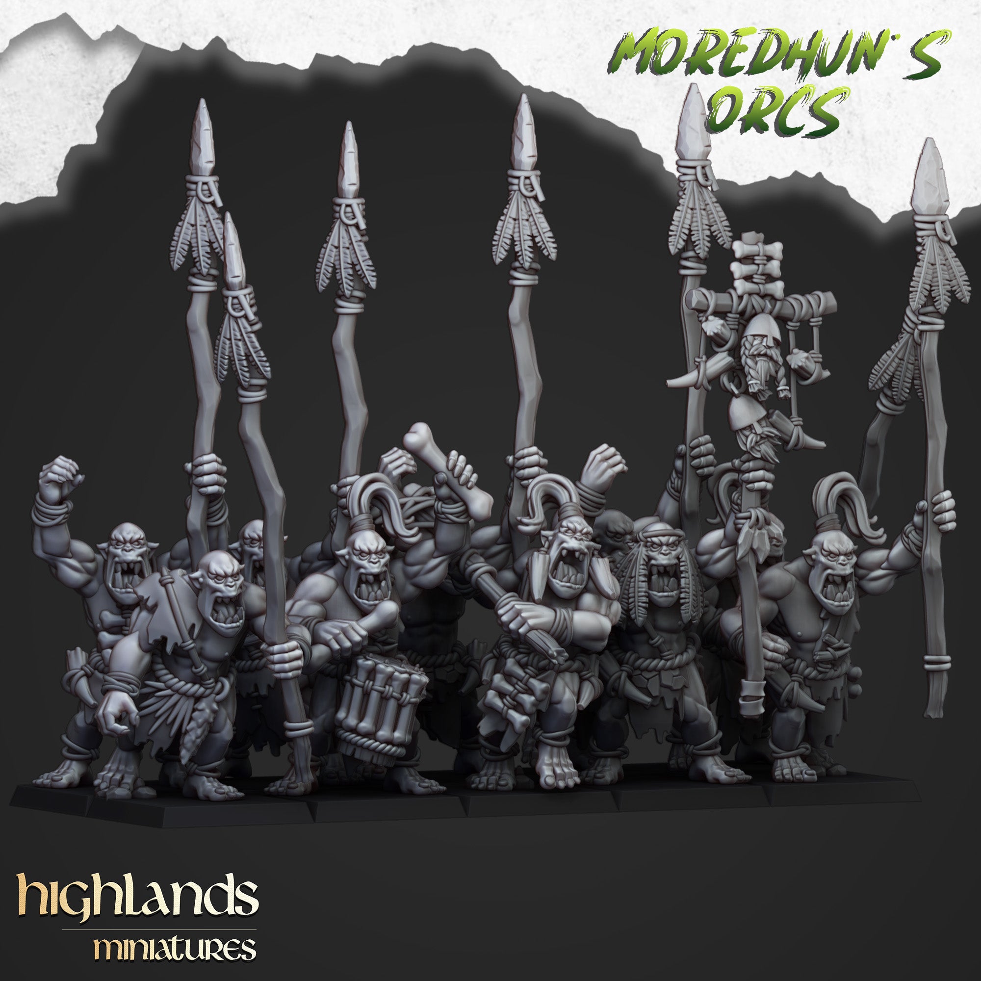 Orcos de cuevas salvajes (x15) - Tribus de orcos y goblins | Highlands Miniatures