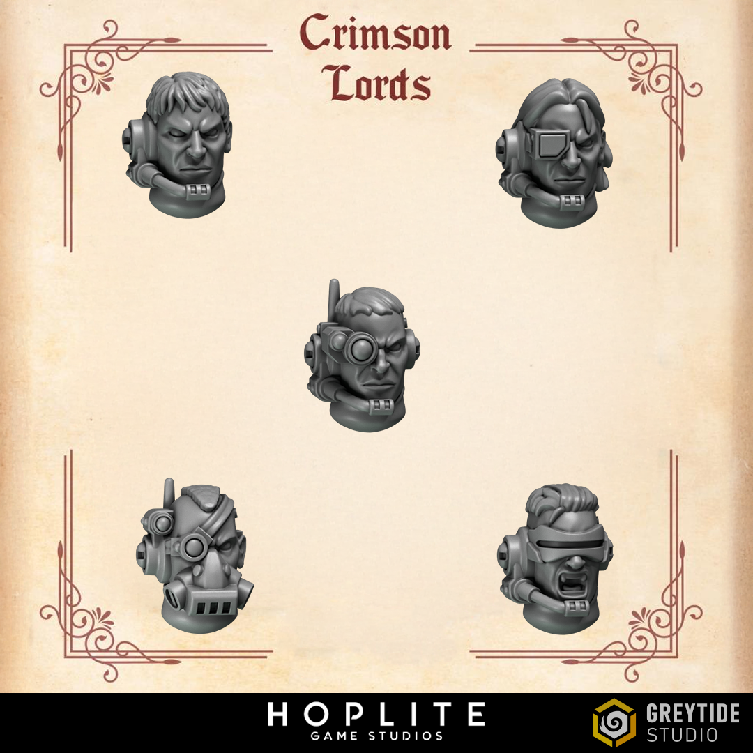 Cabezas de marines, rangers - Crimson Lords | Grey Tide Studio | Piezas y accesorios de conversión