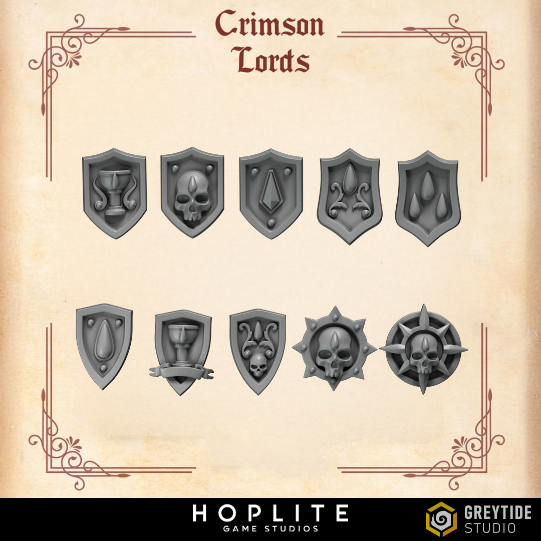 Escudos de inclinación - Crimson Lords | Grey Tide Studio | Piezas y accesorios de conversión