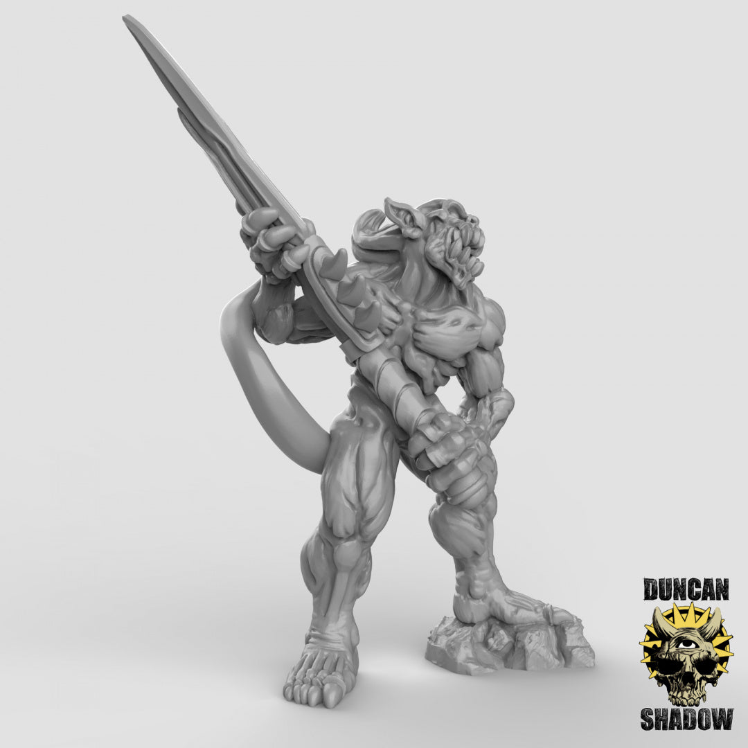 Demon Babau With Great Swords | Duncan Shadow | Compatible with Dungeons & Dragons and Pathfinder