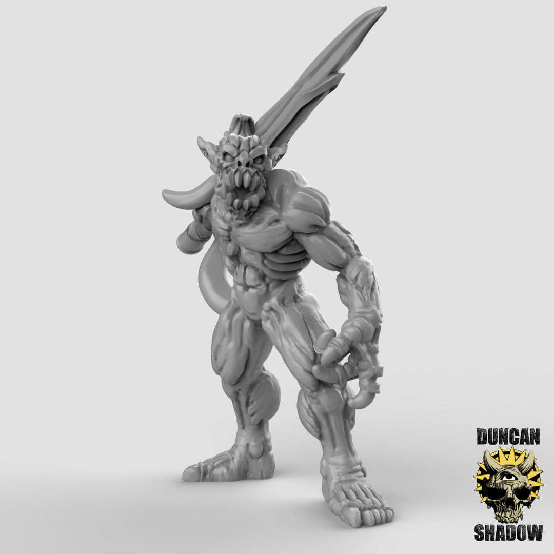 Demon Babau With Great Swords | Duncan Shadow | Compatible with Dungeons & Dragons and Pathfinder