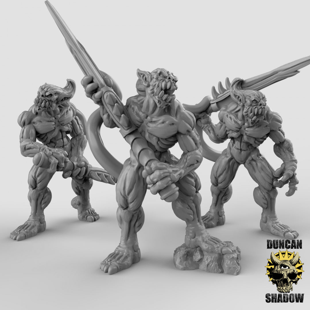 Demon Babau With Great Swords | Duncan Shadow | Compatible with Dungeons & Dragons and Pathfinder