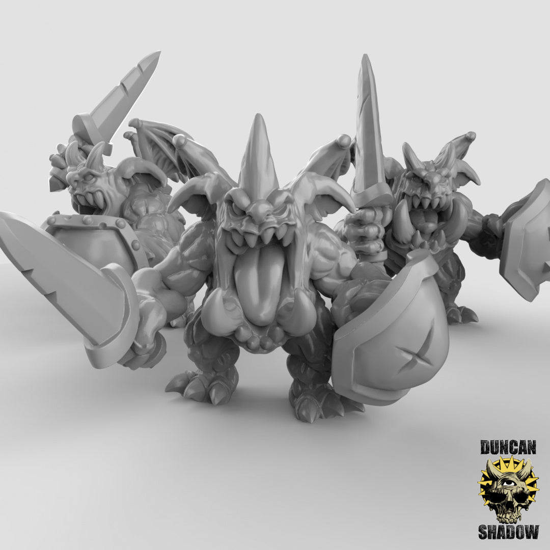 Diablillos demoníacos con espadas | Sombra de Duncan | Compatible con Dragones y Mazmorras y Pathfinder