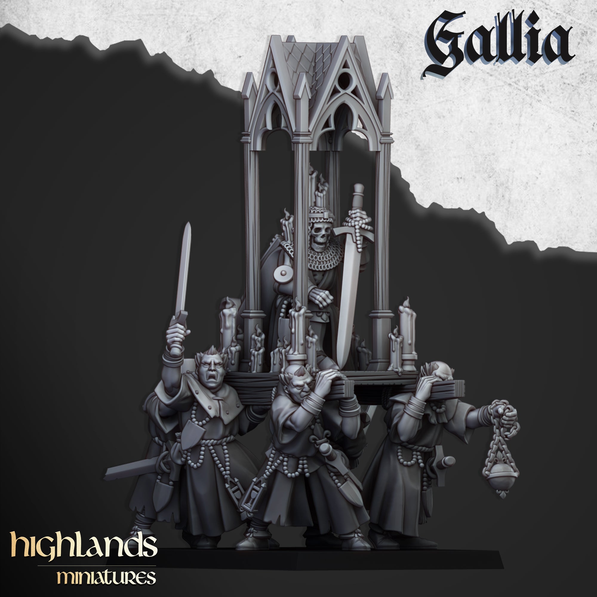Gallia-Pilger mit Reliquiar (x12) – Königreich Gallia | Highlands Miniatures