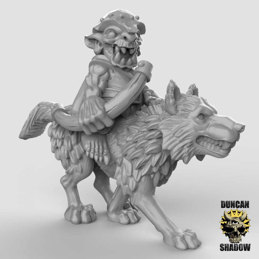 Goblin Wolf Riders Outriders | Duncan Shadow | Compatible with Dungeons & Dragons and Pathfinder