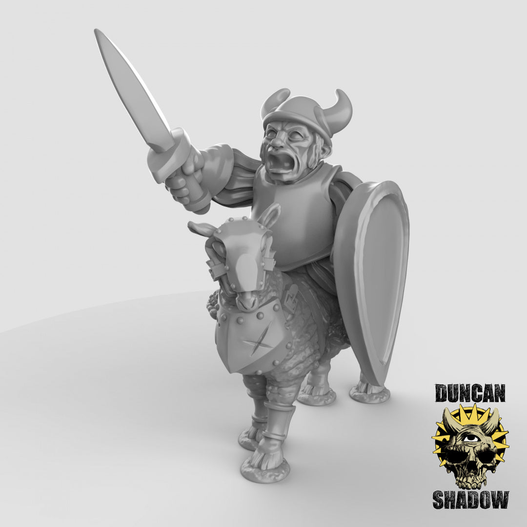 Halfling Sheep Cavalry Knights | Duncan Shadow | Compatible with Dungeons & Dragons and Pathfinder