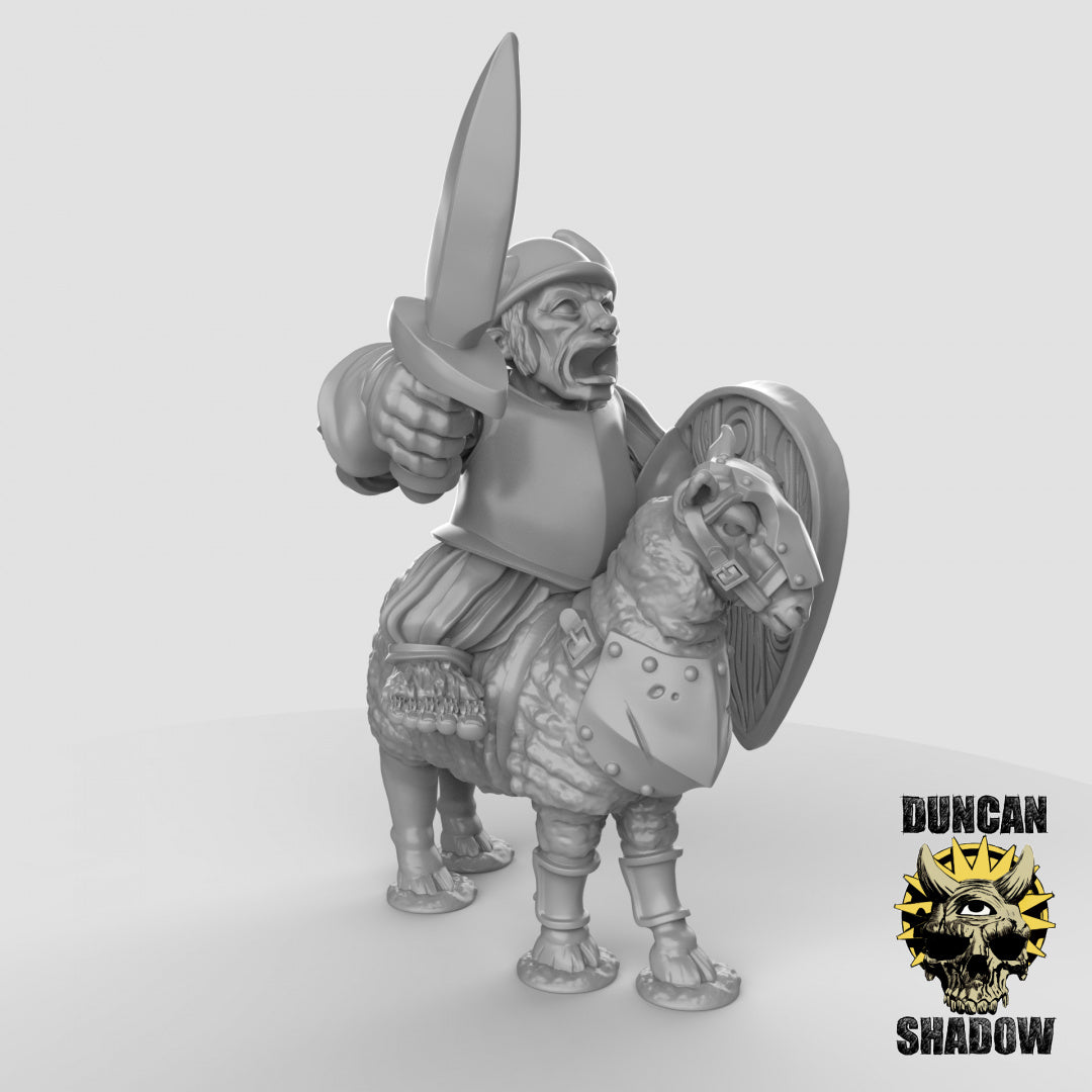 Halfling Sheep Cavalry Knights | Duncan Shadow | Compatible with Dungeons & Dragons and Pathfinder