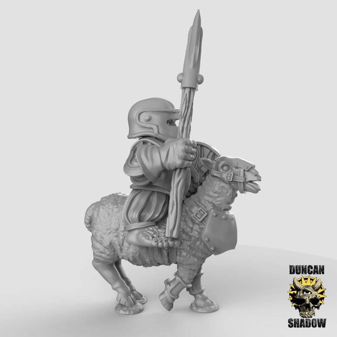 Halfling Sheep Cavalry Knights | Duncan Shadow | Compatible with Dungeons & Dragons and Pathfinder