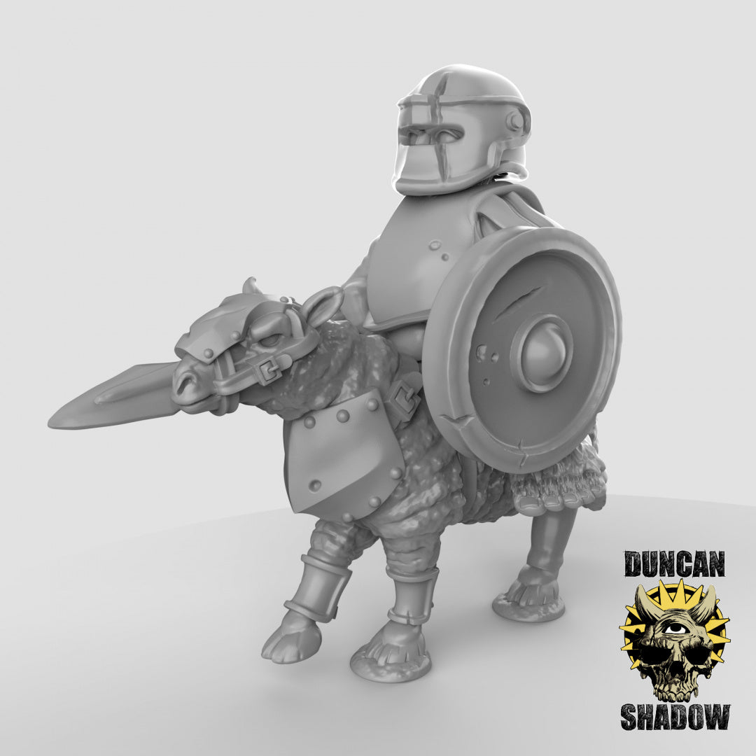 Halfling Sheep Cavalry Knights | Duncan Shadow | Compatible with Dungeons & Dragons and Pathfinder