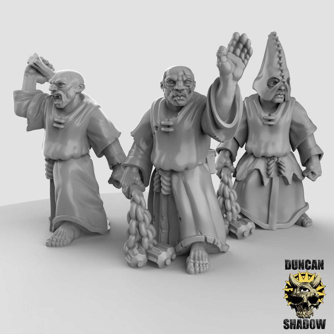 Cultistas humanos con mayales | Sombra de Duncan | Compatible con Dragones y Mazmorras y Pathfinder