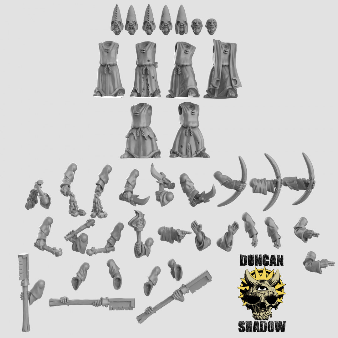 Cultistas humanos, kit multiparte | Sombra de Duncan | Compatible con Dragones y Mazmorras y Pathfinder