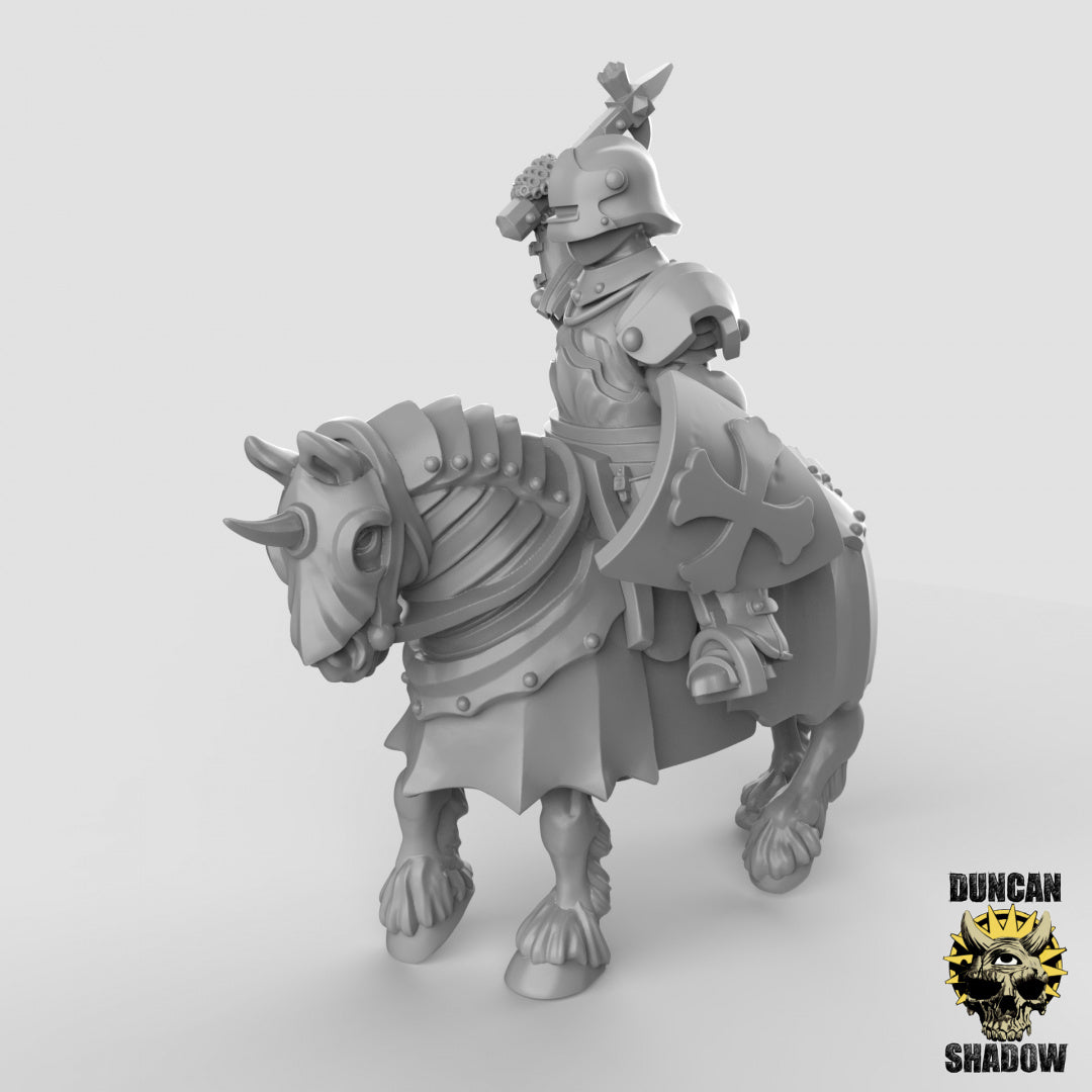 Human Cavalry Knights With Hand Weapons | Duncan Shadow | Compatible with Dungeons & Dragons and Pathfinder