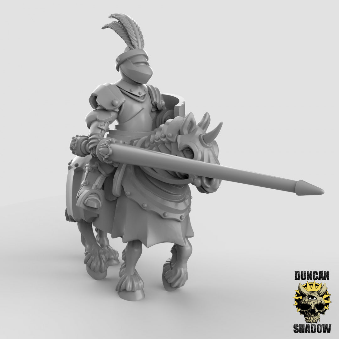 Human Cavalry Knights With Lances | Duncan Shadow | Compatible with Dungeons & Dragons and Pathfinder