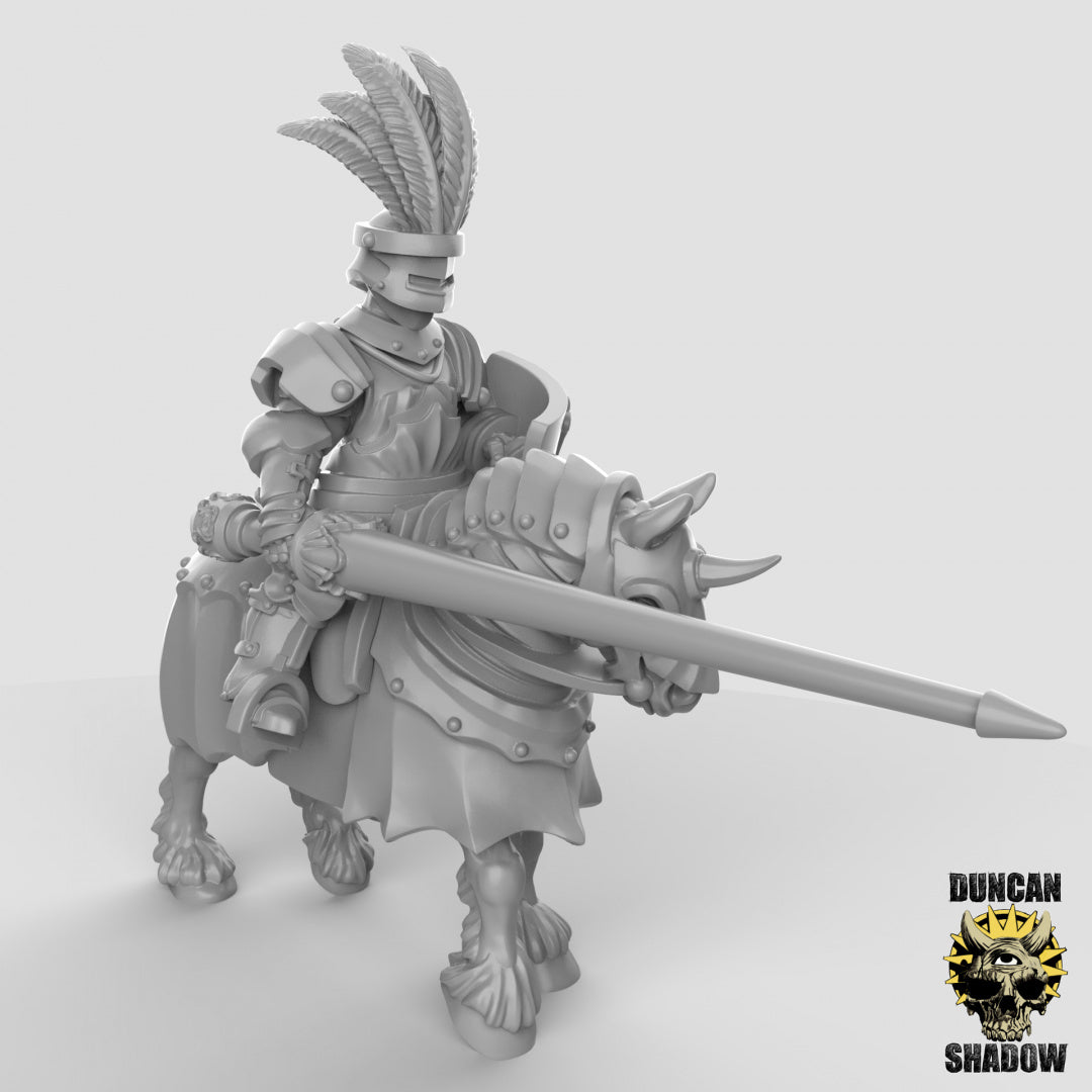Human Cavalry Knights With Lances | Duncan Shadow | Compatible with Dungeons & Dragons and Pathfinder