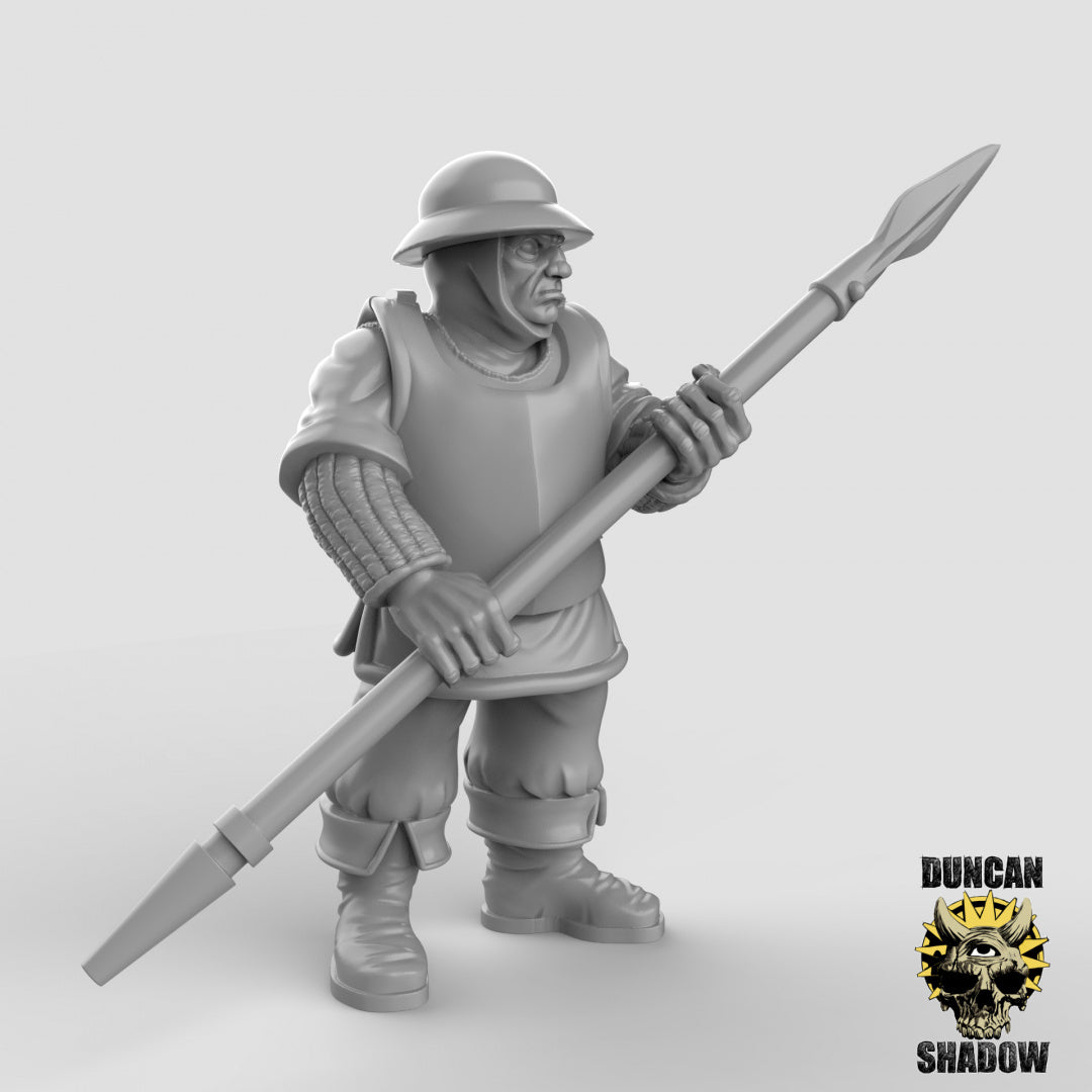 Menschlicher Stadtwächter mit Speeren | Duncan Shadow | Kompatibel mit Dungeons & Dragons und Pathfinder