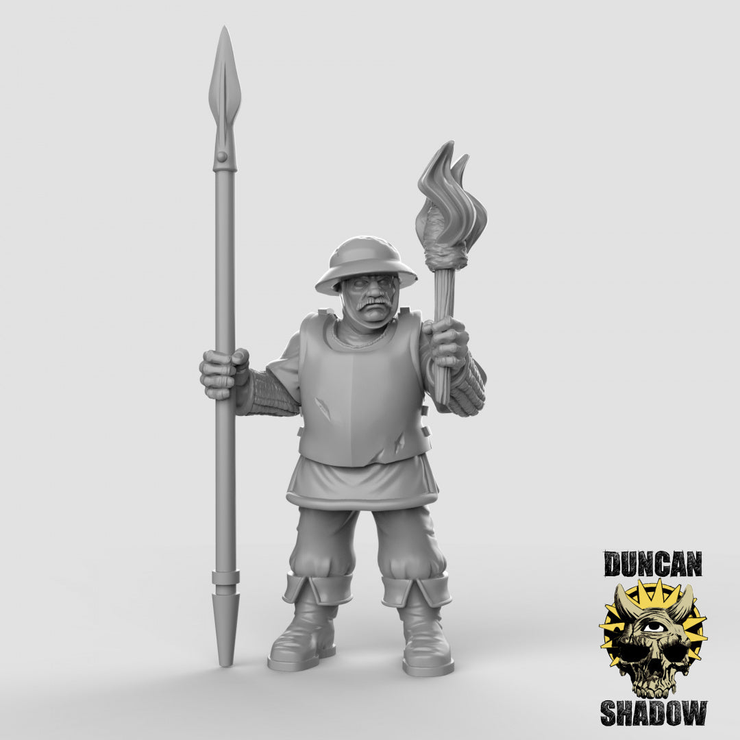 Menschlicher Stadtwächter mit Speeren | Duncan Shadow | Kompatibel mit Dungeons & Dragons und Pathfinder